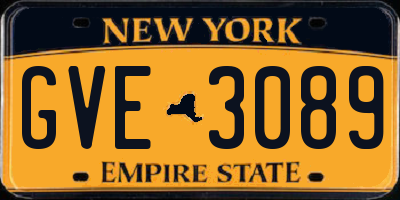 NY license plate GVE3089