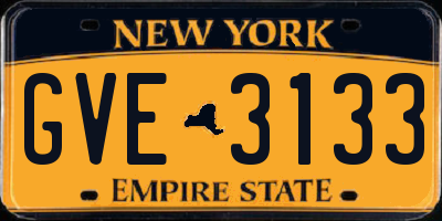 NY license plate GVE3133