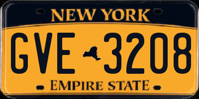 NY license plate GVE3208