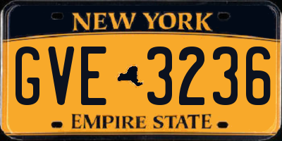 NY license plate GVE3236