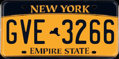 NY license plate GVE3266