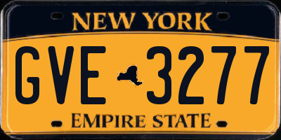 NY license plate GVE3277