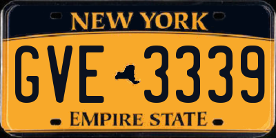 NY license plate GVE3339