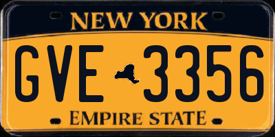 NY license plate GVE3356