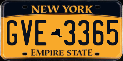 NY license plate GVE3365