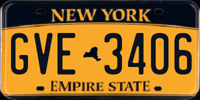 NY license plate GVE3406