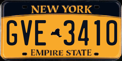 NY license plate GVE3410