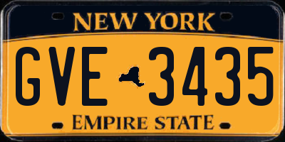 NY license plate GVE3435
