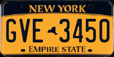NY license plate GVE3450