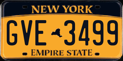 NY license plate GVE3499