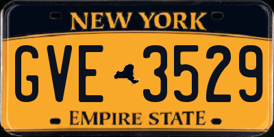 NY license plate GVE3529