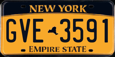 NY license plate GVE3591