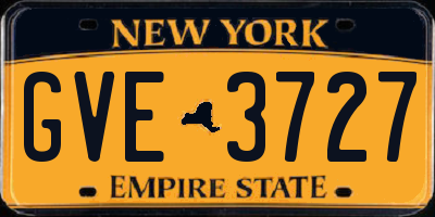 NY license plate GVE3727