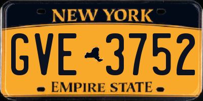 NY license plate GVE3752