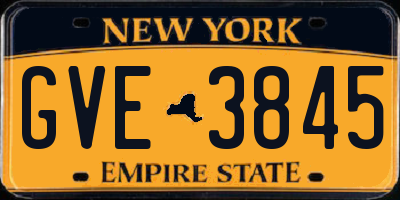 NY license plate GVE3845