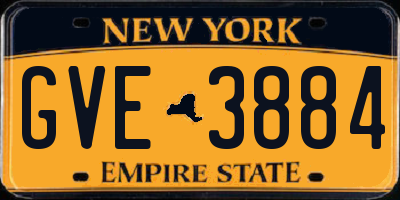 NY license plate GVE3884