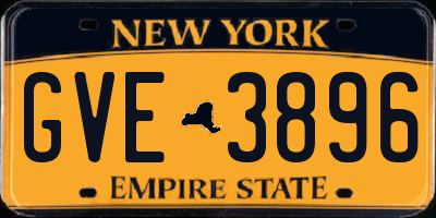 NY license plate GVE3896