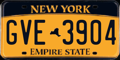 NY license plate GVE3904