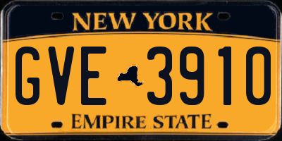NY license plate GVE3910