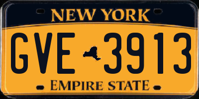 NY license plate GVE3913