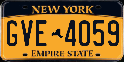 NY license plate GVE4059