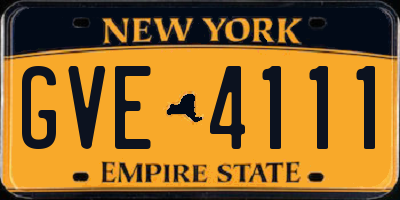 NY license plate GVE4111