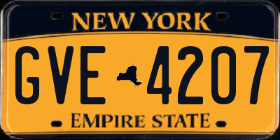 NY license plate GVE4207