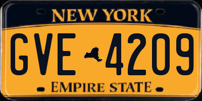 NY license plate GVE4209