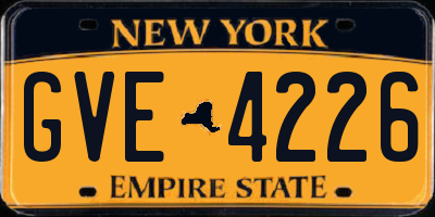NY license plate GVE4226