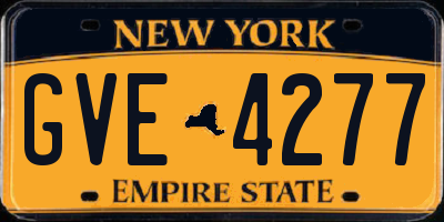 NY license plate GVE4277