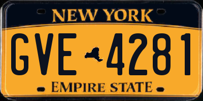 NY license plate GVE4281