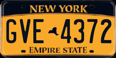 NY license plate GVE4372
