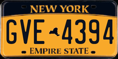 NY license plate GVE4394