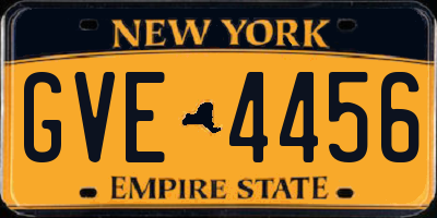 NY license plate GVE4456