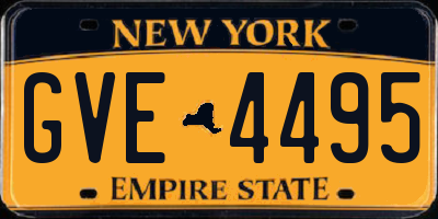 NY license plate GVE4495