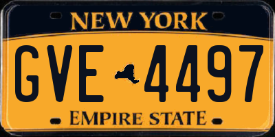 NY license plate GVE4497
