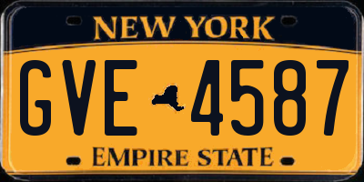 NY license plate GVE4587