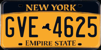 NY license plate GVE4625