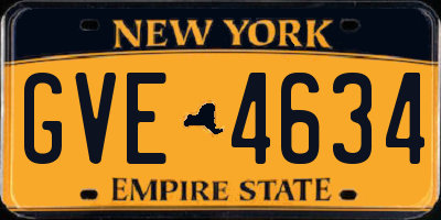 NY license plate GVE4634