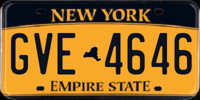 NY license plate GVE4646