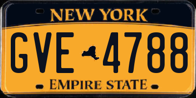 NY license plate GVE4788