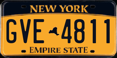 NY license plate GVE4811