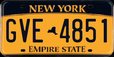 NY license plate GVE4851