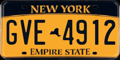 NY license plate GVE4912