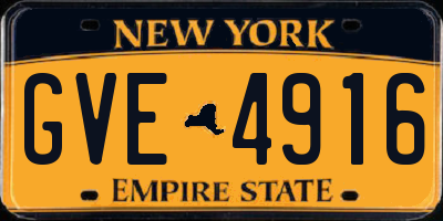 NY license plate GVE4916