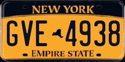 NY license plate GVE4938
