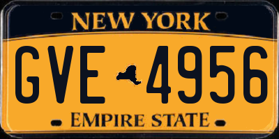 NY license plate GVE4956