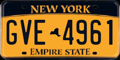 NY license plate GVE4961