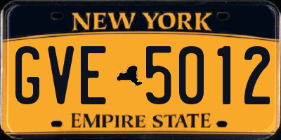 NY license plate GVE5012