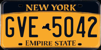 NY license plate GVE5042